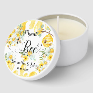 Cute Honey Bees Yellow Floral Wedding Meant to Bee Mini Candle Favors
