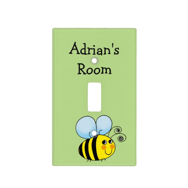 cute honey bumble bee light switch cover (Front)