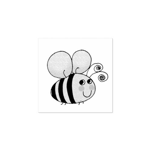 cute honey bumble bee rubber stamp