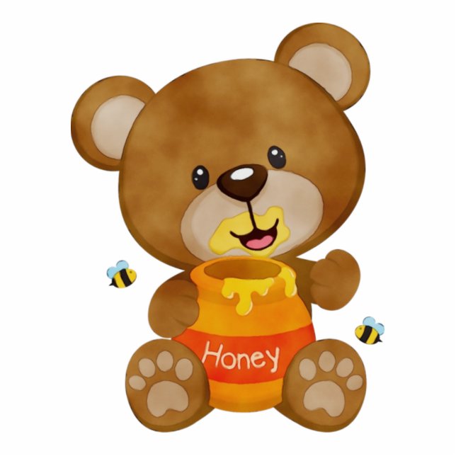 Cute Honey Bumblebee Teddy Bear Baby Shower  Cutout (Front)