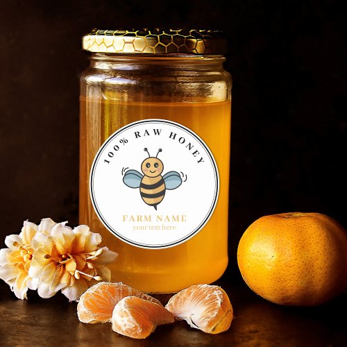 Cute Honey Jar Bee Apiary Classic Round Sticker