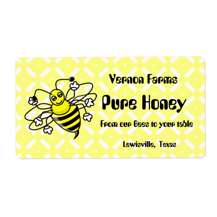 Cute Honey Jar Label