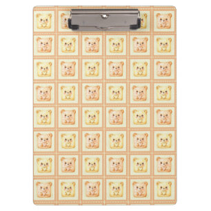 Cute Honey Patchwork cookie Teddy Bear Clipboard