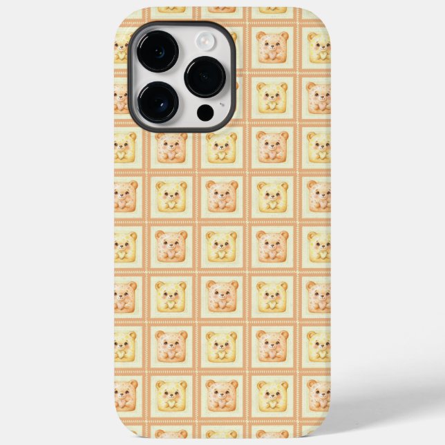 Cute Honey Patchwork Teddy Bear Case-Mate iPhone Case (Back)