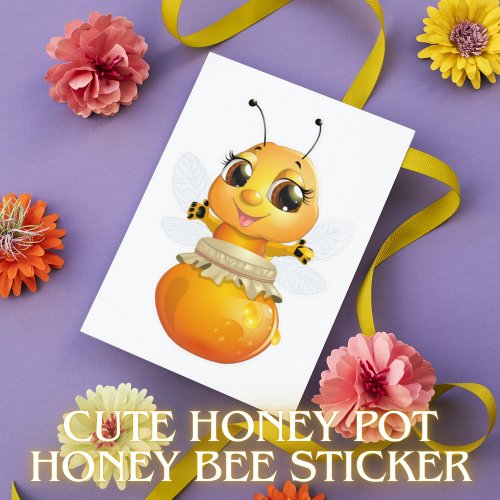 Cute Honey Pot Honey Bee Sticker