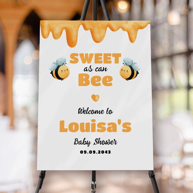 Cute Honey Sweet as Can Bee Baby Shower Welcome Foam Board (Creator Uploaded)