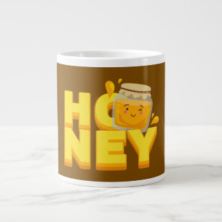 Cute honey text design giant coffee mug