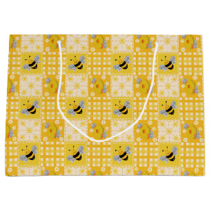 Cute Honeybee and Bee Hives  Large Gift Bag