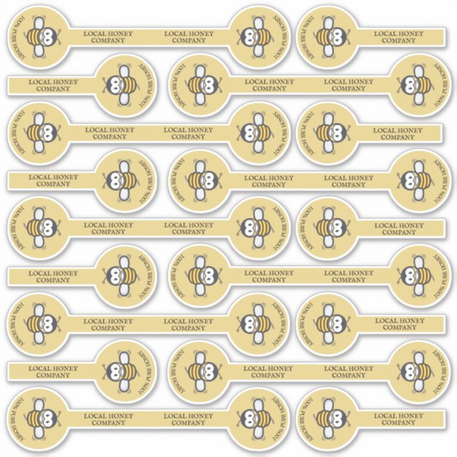 Cute Honeybee Logo Top Lid Security Sticker (Front)