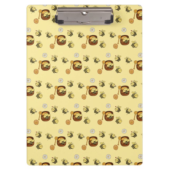 Cute Honeybee with Sweet Honey Clipboard (Front)