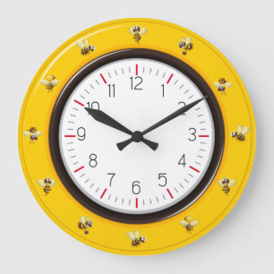 Cute Honeybees Large Clock