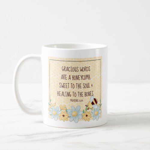 Cute Honeycomb and Bee Bible Verse Coffee Mug