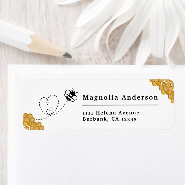 Cute Honeycomb Bee Return Address Label (Insitu)