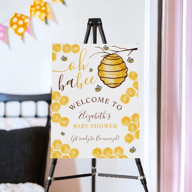 Cute honeycomb beehive welcome baby shower foam board (Cute honeycomb beehive welcome baby shower foam board)