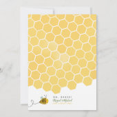 Cute Honeycomb Watercolor Bumble Bee Baby Shower Invitation (Back)