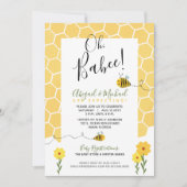 Cute Honeycomb Watercolor Bumble Bee Baby Shower Invitation (Front)