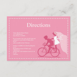 Cute Honeysuckle Bicycle Couple Direction Card
