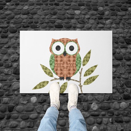 Cute Hoot Owl Door Mat