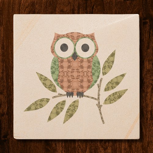 Cute Hoot Owl Stone Coaster