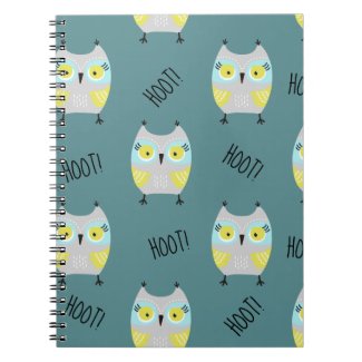 Cute Hoot Owls on Teal