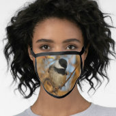 Cute Hopeful Black-Capped Chickadee Songbird Face Mask (Worn Her)