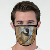 Cute Hopeful Black-Capped Chickadee Songbird Face Mask (Worn Him)