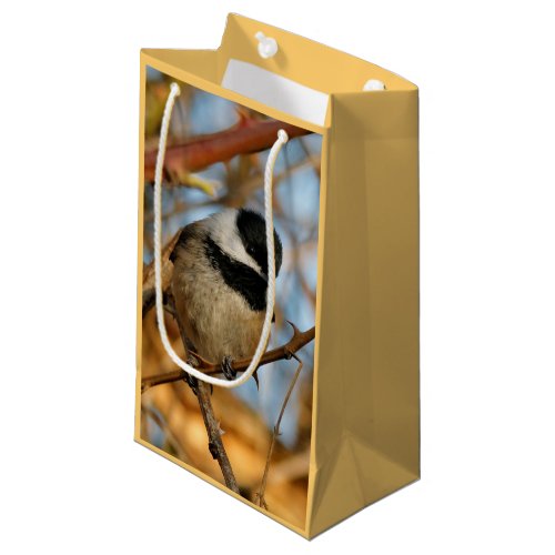 Cute Hopeful Black_Capped Chickadee Songbird Small Gift Bag