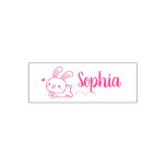 Cute Hopping Bunny Rabbit, Girls Name Self-inking Stamp