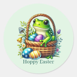 Cute Hoppy Easter frog Classic Round Sticker