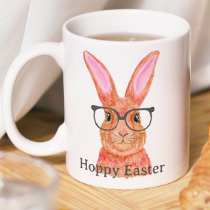 Cute Hoppy Easter Pink Easter Bunny Mug