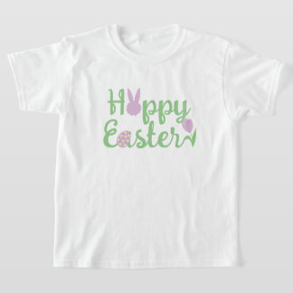 Cute "Hoppy" Easter With Bunny, Egg and Tulip T-Shirt