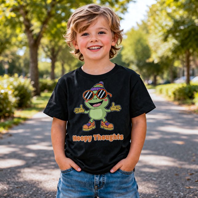 Cute Hoppy Thoughts Frog Pun T-Shirt (Creator Uploaded)