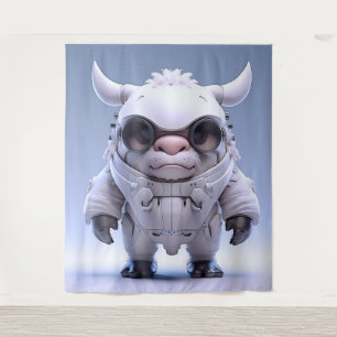 Cute Horned Character Tapestry