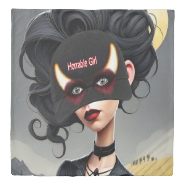 Cute Horrible girl  Duvet Cover (Front)