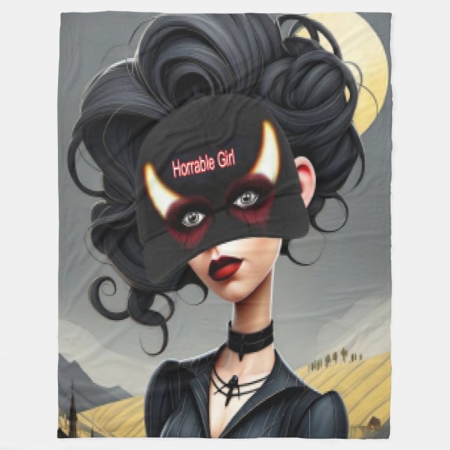 Cute Horrible girl  Fleece Blanket (Front)