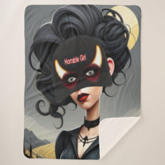 Cute Horrible girl  Sherpa Blanket