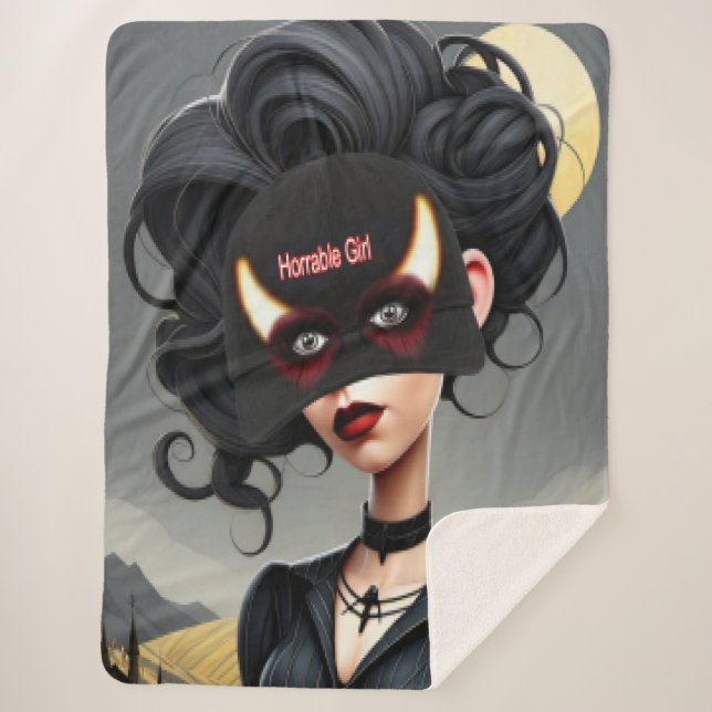 Cute Horrible girl  Sherpa Blanket