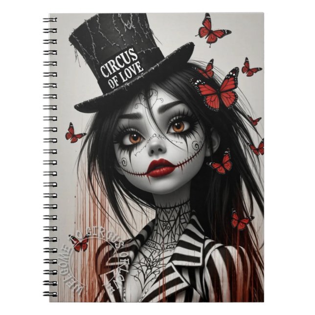 Cute Horror Girl Spiral Notebook – Valentine  (Front)