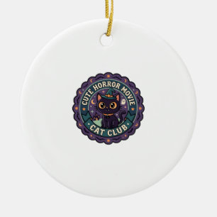 Cute Horror Movie Cat Cute Cat T-Shirt Design - Cu Ceramic Ornament