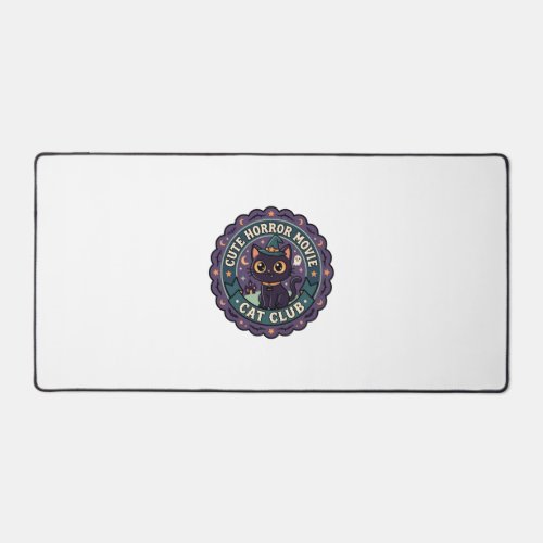 Cute Horror Movie Cat Cute Cat T-Shirt Design - Cu Desk Mat