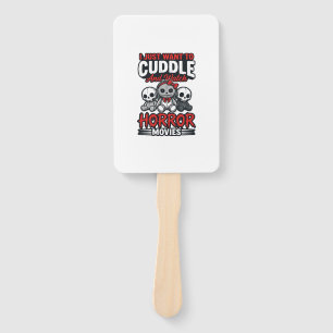 Cute Horror Movie Cuddle Vintage Graphic Shirt Des Hand Fan