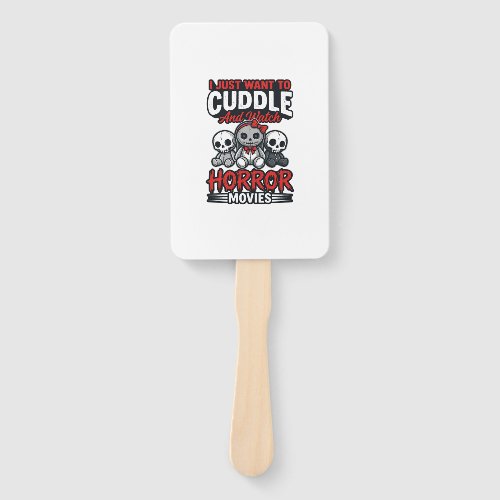 Cute Horror Movie Cuddle Vintage Graphic Shirt Des Hand Fan