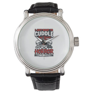 Cute Horror Movie Cuddle Vintage Graphic Shirt Des Watch