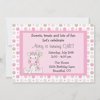 Cute Horse 1st Birthday Invitation For Girls by TheCutieCollection at Zazzle