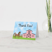 Cute Horse and Barn Thank You Cards