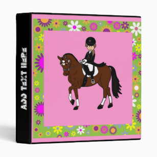 Cute horse and rider, show pony dressage gifts binder