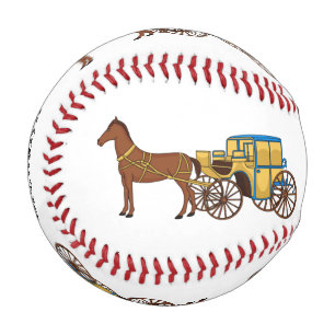 Cute horse and royal carriage illustration baseball