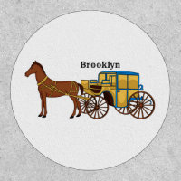 Cute horse and royal carriage illustration