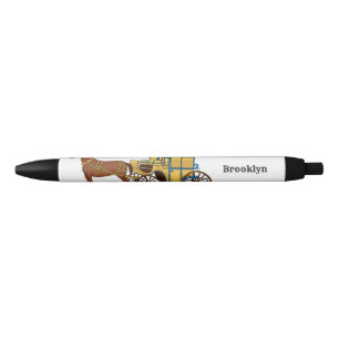 Cute horse and royal carriage illustration pen