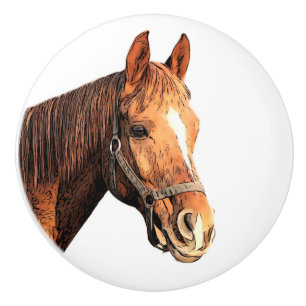 Cute Horse Animal Child's Room Ceramic Knob
